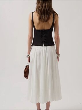 Black Bow-Back Corset Tank Top
